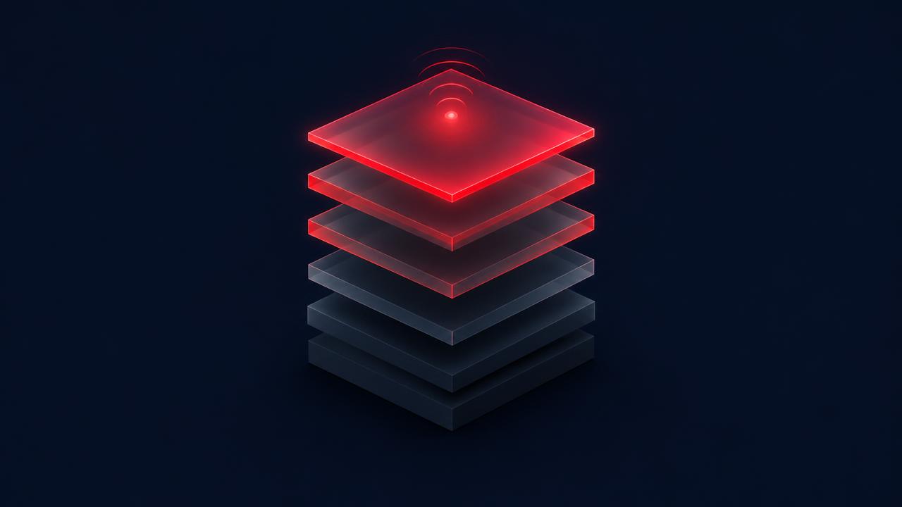 Six stacked layers building upward from a solid foundation to a highlighted top layer.
